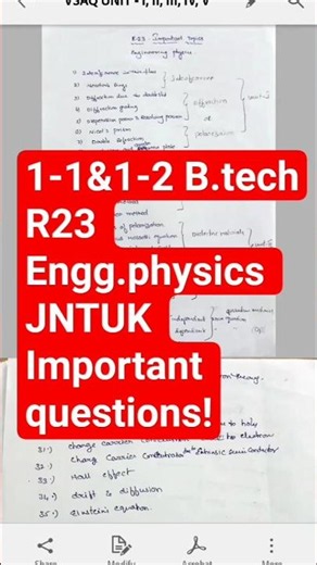 🎯 JNTUK R23 Engineering Physics Important Questions! #btech