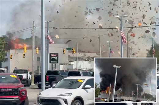 Intense video shows massive explosion rock Wilmington, North Carolina, after car hits building gas line