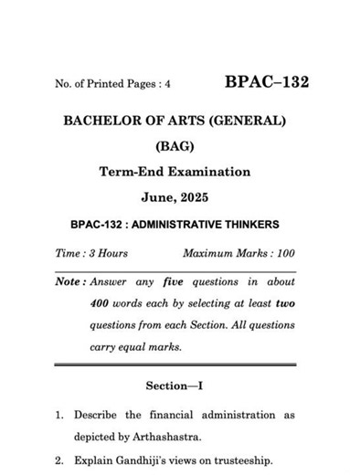 BPAC–132 June 2025 | IGNOU Previous Year Question Paper