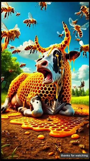 Cow Attacked by Angry Honey Bees 🐝🐄 | AI Short Story