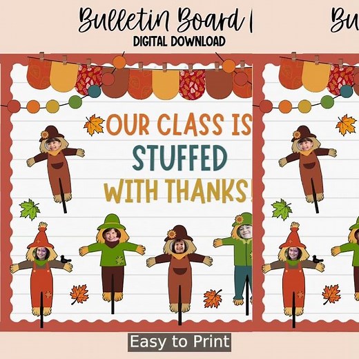 Fall Gratitude Bulletin Board Kit (Editable!)