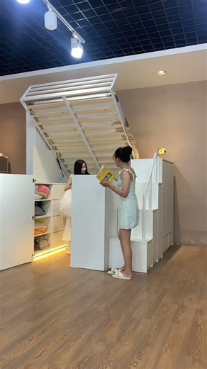 🏡インテリア好物シェア：小さな寝室を改造👆ハーフロフトベッド＋多機能収納で、快適＆省スペース✨ #home #暮らしチャンネル #homedecor #おしゃれ#bed #bedroom