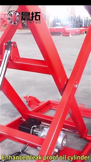 No more bending over for the auto mechanic! With the lift up, the undercarriage is clearly visible.