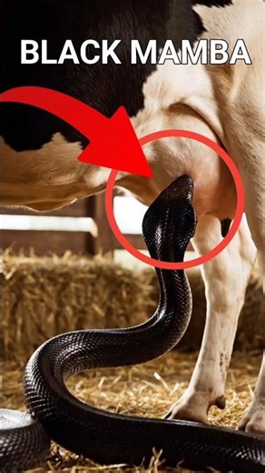 Black Mamba Snake Drinking Milk from a Cow | Shocking Nature Moments 🐍🐄