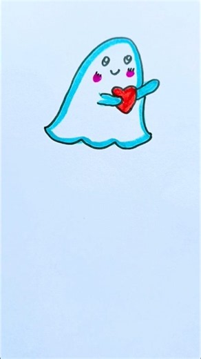 Easy draw cute ghost 👻 drawing #ghost #trending #drawing