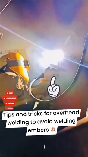 1K views · 114 reactions | Tips and tricks for overhead welding to avoid welding embers  #welding #welder #trick #tips #education #foryoupageシ | Vj Naru Mig | Facebook
