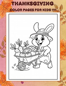 Thanksgiving Coloring Pages for Kids | 15 Printable Activity Sheets, Cute Turkey, Pumpkin, Fall Harvest, Autumn Coloring Book - Etsy Canada