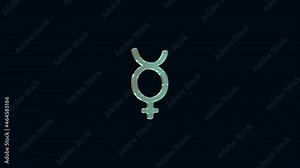 Mercury. Solar System Planets Animated 3D Symbol. Seamlessly Looping Video Clip, 6 seconds duration. HDTV 1080p, Apple ProRes 4444 with Alpha Chanel.