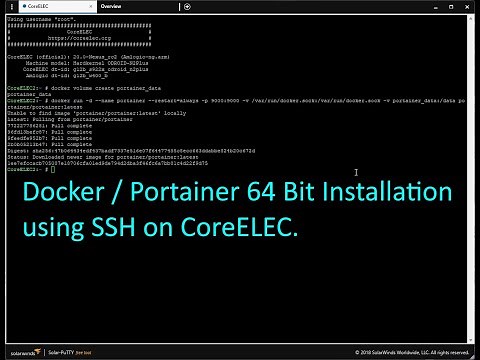 Docker / Portainer 64bit installation on Kodi / CoreELEC #docker #portainer #unifi #kodi