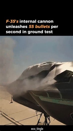 EcoTingle on Instagram: "F-35 GAU-22/A Ground Fire Test This static test evaluates the performance of the internally mounted GAU-22/A 25 mm rotary cannon on the F-35 Lightning II. The system fires at up to 3,300 rounds per minute while maintaining the aircraft’s low-observable stealth profile. Ground testing validates recoil forces, vibration transfer, thermal loads, structural integrity, and fire-control integration before operational deployment. Every short burst represents extreme energy deli
