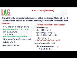 Cyclic Codes (Example)(हिन्दी )
