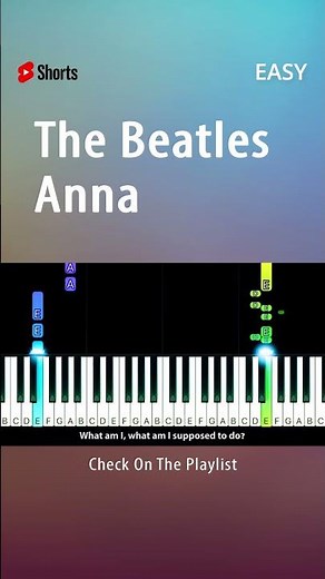 The Beatles - Anna - EASY Piano TUTORIAL by Piano Fun Play #youtubeshorts #shorts