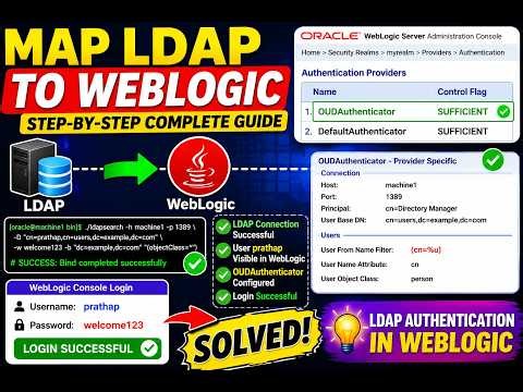 Map LDAP to WebLogic 12c | LDAP Login Authentication Complete Guide