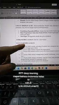 RPP deep learning mapel bahasa Indonesia kelas IV SD #deeplearning #kelas4 #modulajar