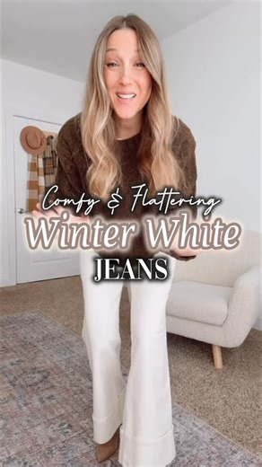 Debra Lee on Instagram: "White jeans in winter? Paired with chunky Target sweater? Yes and yes. 🤍 💌Comment SNOW and I’ll send you all the details! If you still think they are only for spring- I’ll show you otherwise! I’ve found the right pair is a cold-weather staple. I pair them with cozy knits, suede boots, and all my favorite neutral layers. These feel polished without trying, and they flatter in all the right ways."