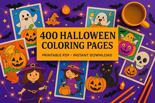 400 Halloween Coloring Pages Bundle | Printable PDF for Kids and Adults | Spooky, Cute, Scary, Pumpkin, Ghost and Witch Coloring Book - Etsy