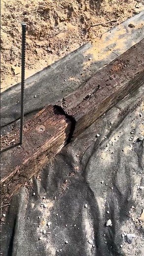 How To Set Railroad Ties With Rebar and a Hammer Drill For A RV Park #construction #rv #realestate