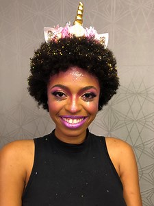 1.2K views · 16 reactions | Lean fully into your black girl magic and become a unicorn for Halloween! Check out this makeup tutorial featuring beauty products you most likely have in your bag like Fenty Beauty, Urban Decay, Pond's and more. https://wp.me/p2bAWO-cED7 | HelloBeautiful | Facebook