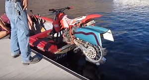 That’s a Motorcycle Powered Boat In Case You Didn’t Know