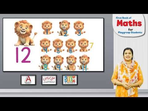 "Math 3+ | Learn Number 12 | Fun and Interactive Math Video for Kids | First Math Book for 3-Year-