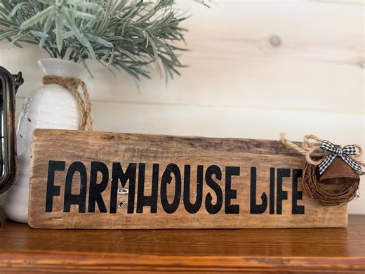 Handcrafted Vintage Rustic FARMHOUSE LIFE Barn Wood Sign With Metal Bell Distressed Farm Decor Gift - Etsy