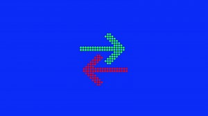 Download Dynamic Blue screen arrow dotted animation with flowing arrow-shaped dotted patterns in seamless motion. Perfect for directional visual effects, overlays. for free