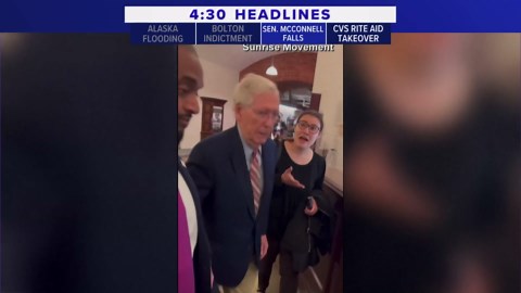 Sen. Mitch McConnell falls again inside Senate building