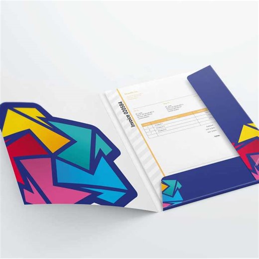 Custom Offset Printing A3  Presentation Pocket Business Folders   Paper File Office Supplies Folder Case for Documents