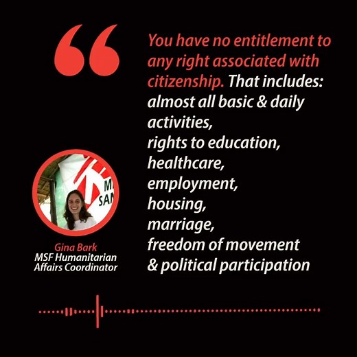 🔊 LISTEN: What does it mean to be stateless? MSF's Gina Bark explains the reality for the world's largest stateless population, the Rohingya people ➡️ https://bit.ly/3x4LA84 #DontForgetTheRohingya | Doctors Without Borders / Médecins Sans Frontières (MSF)