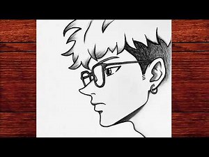 How to Draw Anime Boy with Glasses Step by Step ✍️ Easy Side Profile Sketch Tutorial