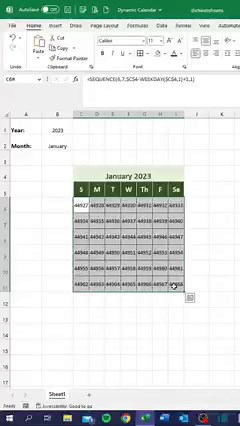 How to make a dynamic calendar in excel #exceltips #excelpro #exceltricks #exceltutorial #GoogleSheets #GoogleAI | LEARN MORE