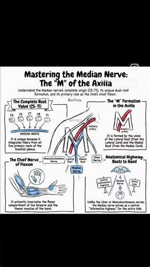 Function &Origin of Median Nerve | Biovista #anatomy #biology
