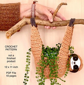 Digital Download (1 PDF: English ) - Sloth Planter/plant Hanger - Etsy