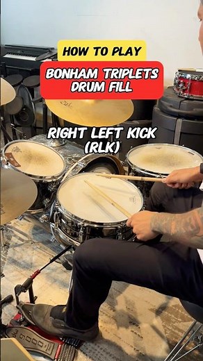 How to play Bonham Triplets Drum Fill (Easy) #drums