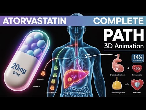 The Complete Path of Atorvastatin in Human Body | 3D Animation
