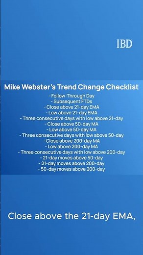 Use this trend change checklist to add exposure after a market correction: Mike Webster #trading