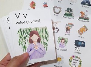 ABCs of Life for Kids Poster and Flashcards, Alphabet Flashcards, Mental Health