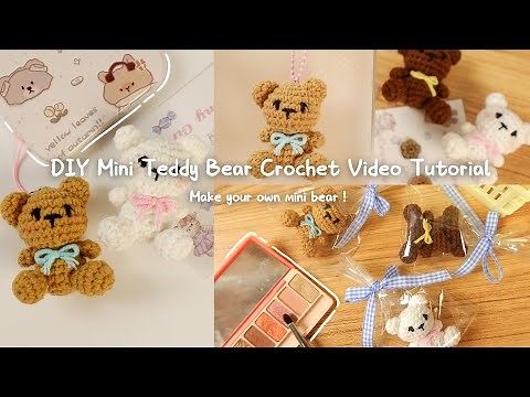 CROCHET a Cute ✩°🧸𓏲𖦹˚Teddy Bear Keychain Tutorial | Beginner-Friendly Amigurumi ｜ step-by-step guide