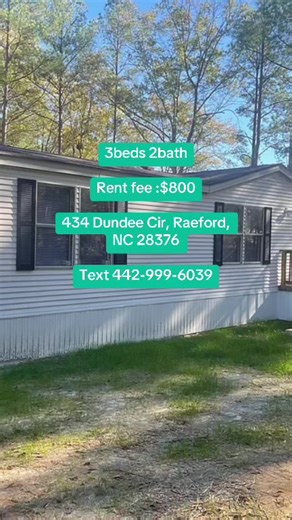 #creatorsearchinsights 3beds 2baths 1,500 sqft Well-maintained 3 bedroom, 2 bath home with over 1,500 sq ft of living space. Features a large open living area, updated kitchen with modern appliances, durable flooring throughout, and a private primary suite. Located in the Don Steed Elementary School district, just 15 minutes from Hwy 295. Quiet setting with easy access to shopping and dining. Available now. #raefordnc #northcarolinahomes #forrent #fyp