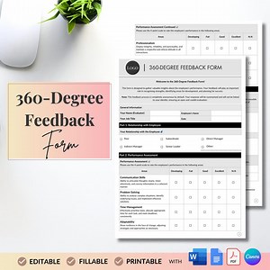 360-degree Feedback Form: Employee Performance Evaluation (digital Download) - Etsy