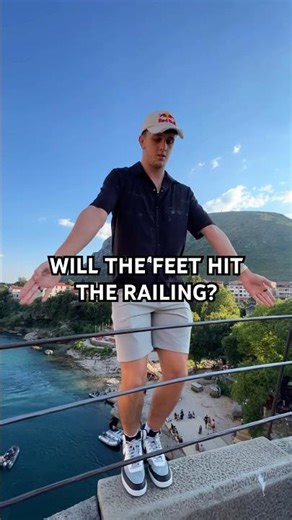 will the feet hit the railing? 👀 #shorts