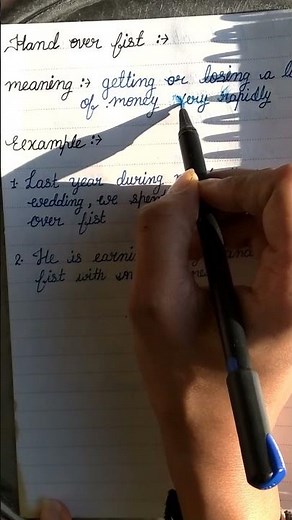 Hand over Fist - meaning with examples