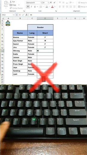 The Fastest Way to Shorten Gender Data in Excel #exceltips #hack