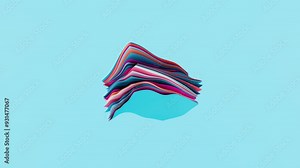 3D abstract animation of beautiful colorful objects with soft surfaces and slow wavy effect, 4k animated template, live wallpaper