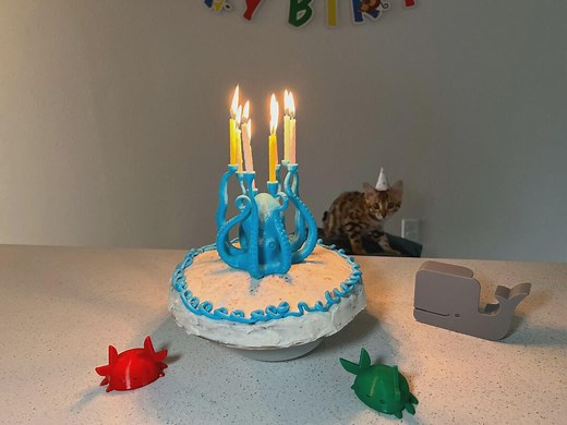 3D Printed Octopus Cake Topper: Ocean Theme Birthday Party Decoration - Etsy