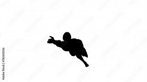3D Render : a silhouette male character perform Backstroke style swimming with white background, 45 degrees front view