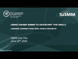 Using OWASP SAMM to kickstart the SSDLC - Lessons learned from real-world projects, by Thomas Kerbl