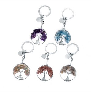 Multi Gemstone Tree of Life Key Fob