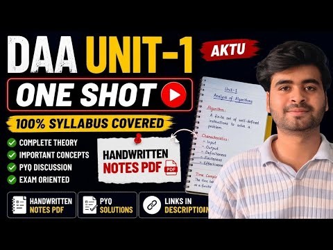 DAA Unit 1 One Shot 🔥 | AKTU BCS-503 | Complete Revision | 100% Syllabus Covered
