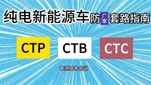 纯电新能源车防套路指南，CTP、CTB、CTC各是什么事儿